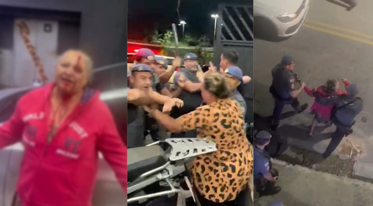Imagens do momento da agressão.