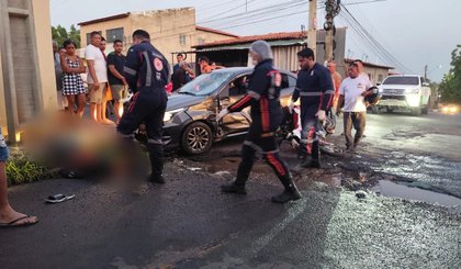 Motociclista morre após colidir com carro na zona Sul de Teresina (Foto: Reprodução/Redes sociais)