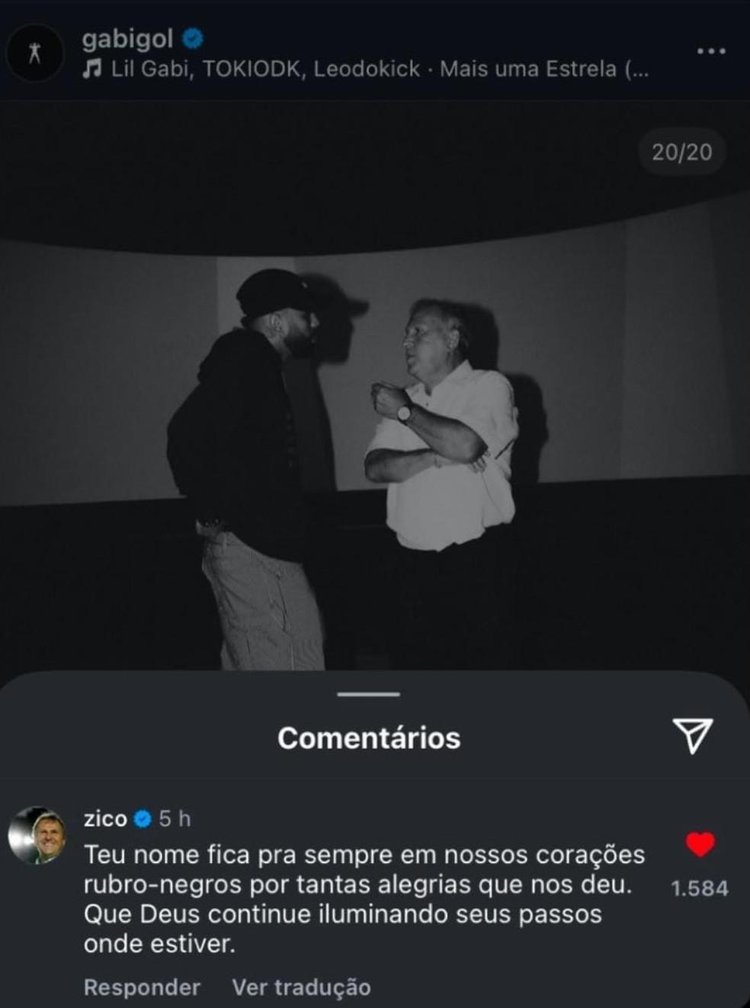 Zico se despede de Gabigol no Flamengo