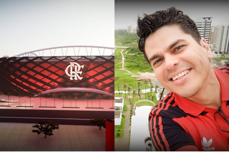Maquete do estádio do Flamengo e o arquiteto teresinense Francis Júnior