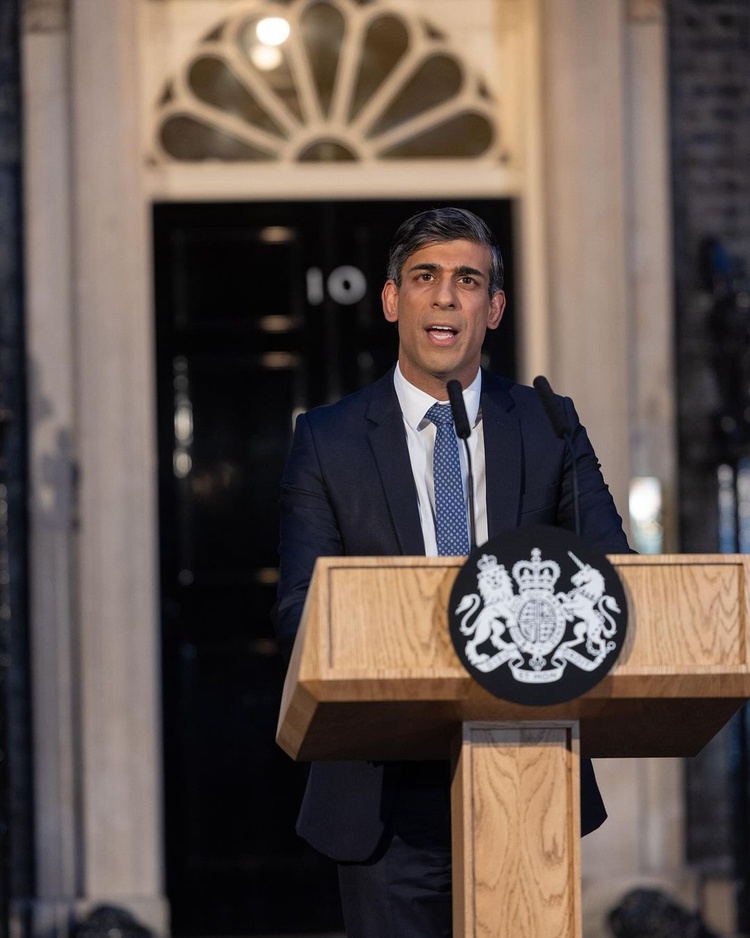 O primeiro-ministro conservador Rishi Sunak