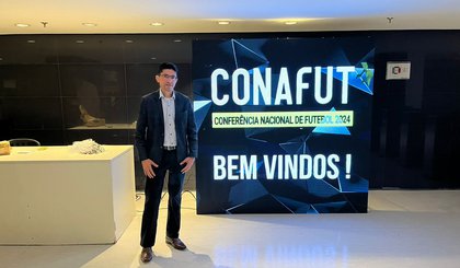 Elisvaldo Silva, Conselheiro Fiscal do Corisabbá, em participação na CONAFUT 2024 (Foto: Reprodução)