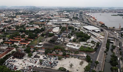 Região do Gasômetro onde o Flamengo pretende construir o seu novo estádio (Foto: Reprodução/Prefeitura do Rio)