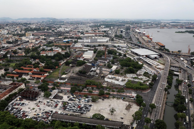 Região do Gasômetro onde o Flamengo pretende construir o seu novo estádio
