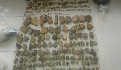 Artefatos de cerâmica localizados em Sítio Arqueológico nas dependências da UFPI (Foto: Divulgação/UFPI)