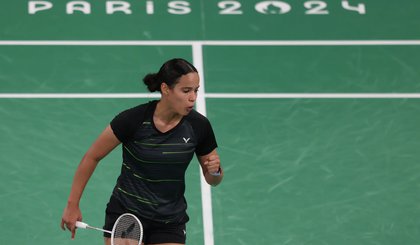 Juliana Viana, do badminton feminino, nos Jogos Olímpicos de Paris 2024 (Foto: Luiza Moraes/COB)