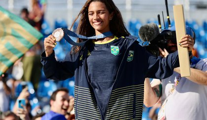 Rayssa Leal conquista medalha de bronze no skate street feminino (Foto: Gaspar Nóbrega/COB)
