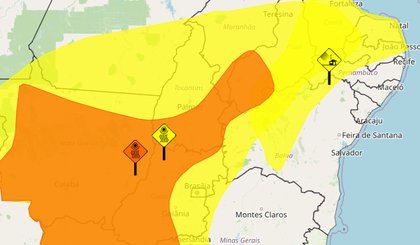 Alerta de baixa umidade e vendal (Foto: Reprodução)