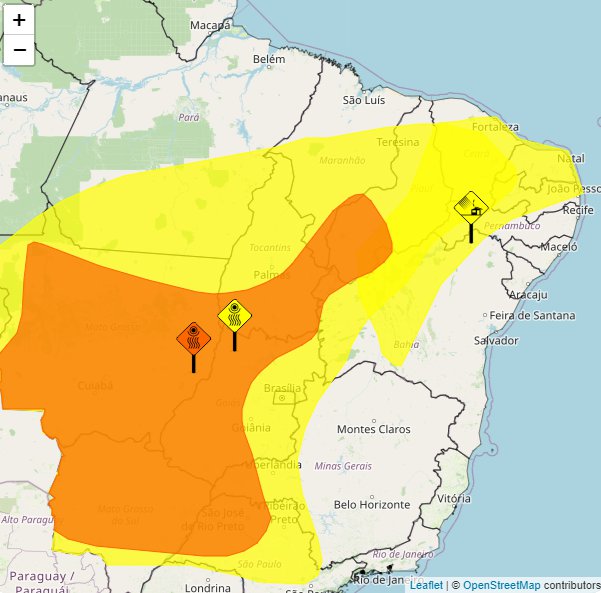 Alerta de baixa umidade e vendal
