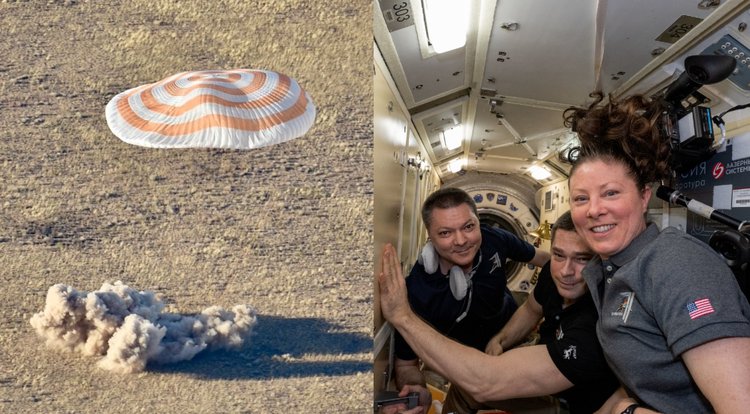 Após os exames médicos pós-pouso, a tripulação retornará à cidade de Karaganda, no Cazaquistão, para se recuperar• Instagram/International Space Station/Nasa Johnson