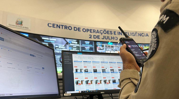 Central de monitoramento da Segurança Pública da Bahia• SSP-BA/Divulgação