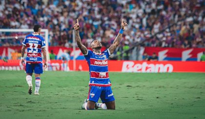 Marinho comemora gol pelo Fortaleza sobre o Bahia na 27ª rodada do Campeonato Brasileiro• Mateus Lotif/FEC (Foto: • Mateus Lotif/FEC) Marinho comemora gol pelo Fortaleza sobre o Bahia na 27ª rodada do Campeonato Brasileiro• Mateus Lotif/FEC (Foto: • Mateus Lotif/FEC)
