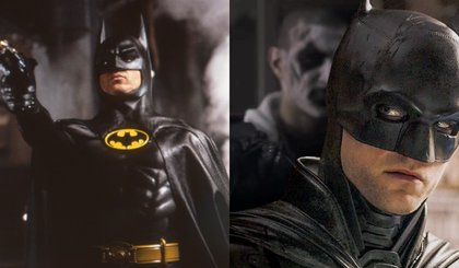Nos cinemas, o Homem-Morcego já foi interpretado por Michael Keaton em 1989 e Robert Pattinson em 2022 (Foto: Divulgação/Montagem)