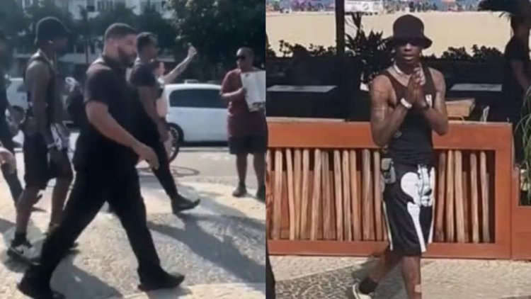 Travis Scott é visto passeando no Rio de Janeiro