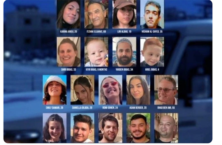 Em uma publicação no X, o governo israelense divulgou os nomes e as fotos dos 33 reféns que serão soltos