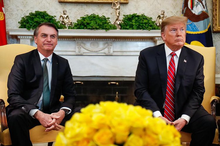 Jair Bolsonaro e Donald Trump, durante encontro na Casa Branca em 2019