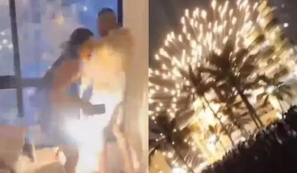 Mulher sofre queimaduras graves após acidente com fogos de artifício em Navegantes (Foto: Reprodução) Mulher sofre queimaduras graves após acidente com fogos de artifício em Navegantes (Foto: Reprodução)