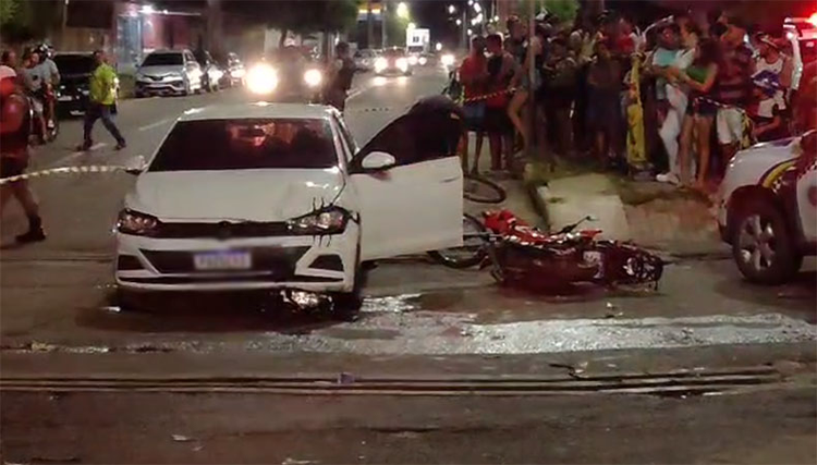 Quatro pessoas foram atropeladas na Avenida Poti, no bairro Santa Maria das Vassouras, zona Norte de Teresina.
