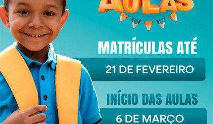 SEMED de Floriano divulga data de início do ano letivo e prazo final para realização de matrículas (Foto: Divulgação / Prefeitura Municipal de Floriano)