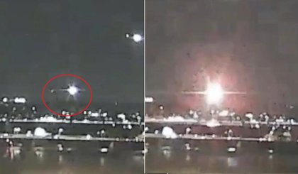 Veja o momento da colisão entre avião e helicóptero nos EUA (Foto: Reprodução vídeo) Veja o momento da colisão entre avião e helicóptero nos EUA (Foto: Reprodução vídeo)