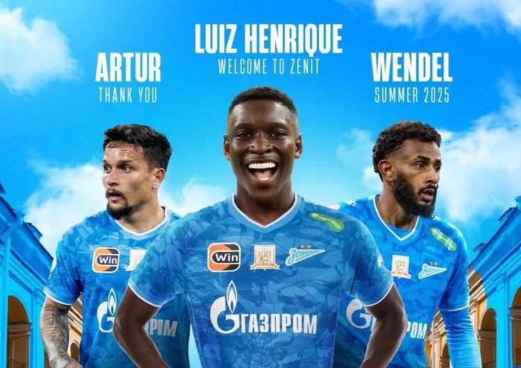 Zenit anuncia contratação de Luiz Henrique e saídas de Artur e de Wendel