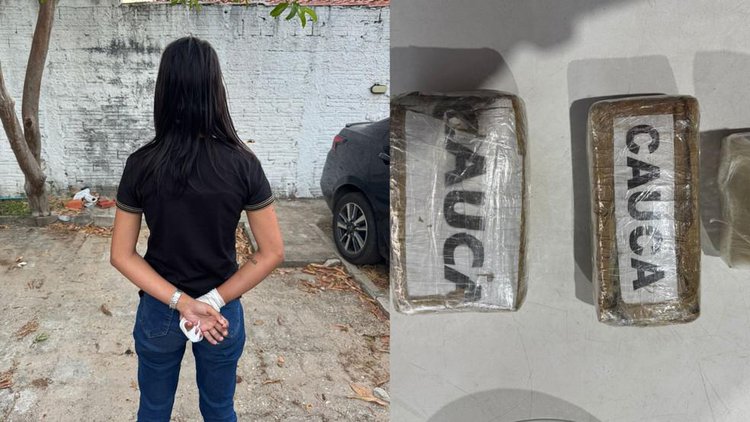 Jovem é detida levando maconha em ônibus em Teresina.