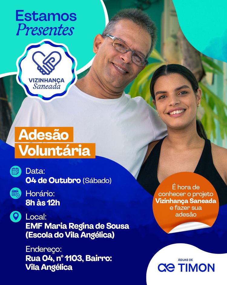 Mutirão da Águas de Timon levará adesão ao Vizinhança Saneada no Vila Angélica