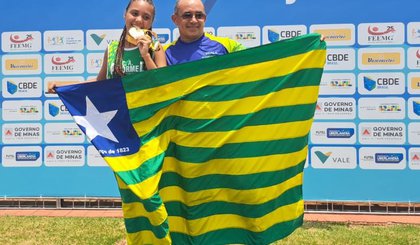 Piauiense Yasmin Cruz conquista ouro na prova dos 80 metros e se torna a melhor do Brasil nos Jogos Escolares. (Foto: Ascom Secepi) Piauiense Yasmin Cruz conquista ouro na prova dos 80 metros e se torna a melhor do Brasil nos Jogos Escolares. (Foto: Ascom Secepi)