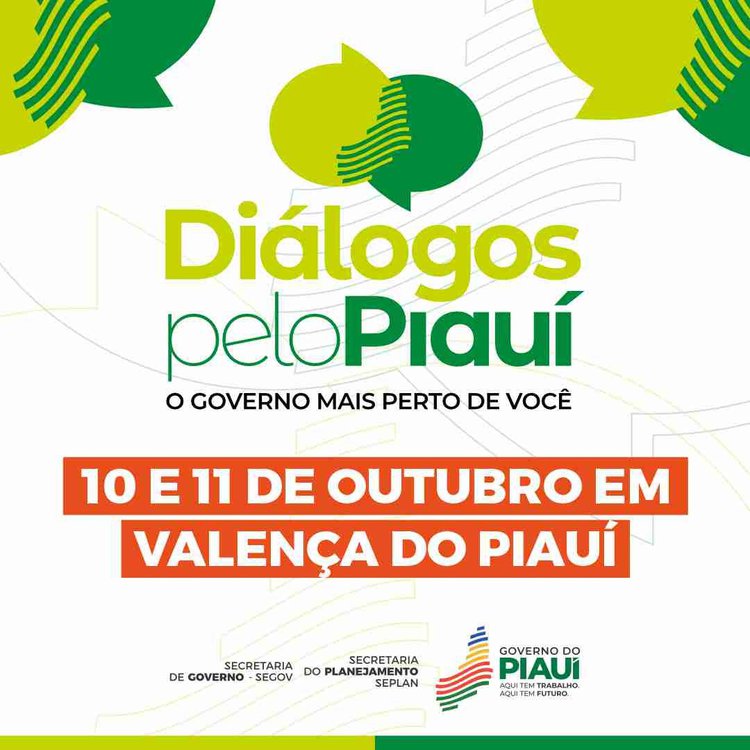 Valença recebe 9ª edição do Diálogos pelo Piauí nesta sexta (10) e sábado (11).