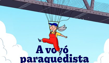 A vovó paraquedista (Foto: Gerado por IA)