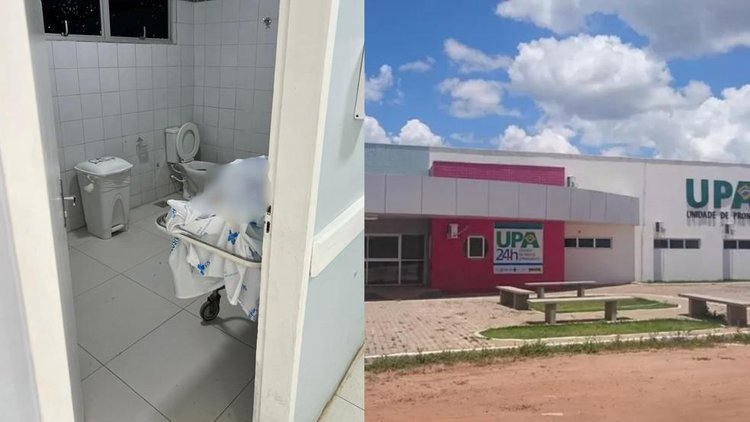 Corpo de paciente é mantido em banheiro de UPA no Piauí.