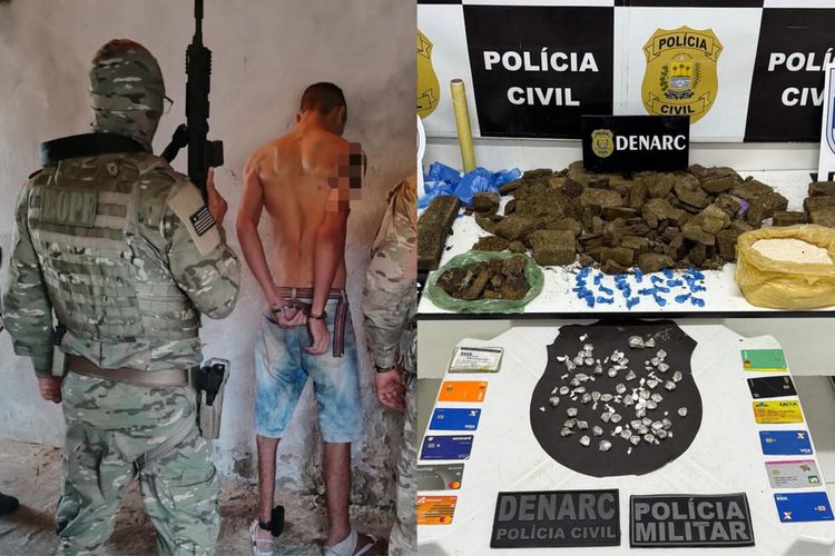 Operação policial prende suspeitos de tráfico e envolvimento com facção.