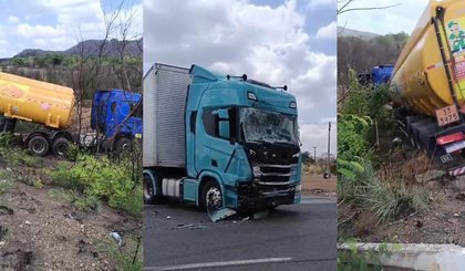 Acidente com caminhão-tanque causa vazamento de gasolina no Piauí. (Foto: Reprodução)