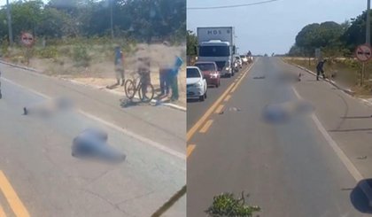 Colisão entre motocicletas deixa três pessoas feridas na BR-343. (Foto: Reprodução/Redes Sociais)