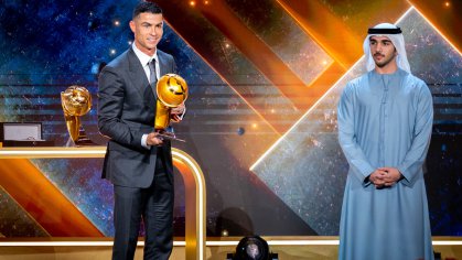 Cristiano Ronaldo é eleito o Melhor Jogador do Oriente Médio no Globe Soccer Awards. (Foto: Globo Soccer Awards) Cristiano Ronaldo é eleito o Melhor Jogador do Oriente Médio no Globe Soccer Awards. (Foto: Globo Soccer Awards)