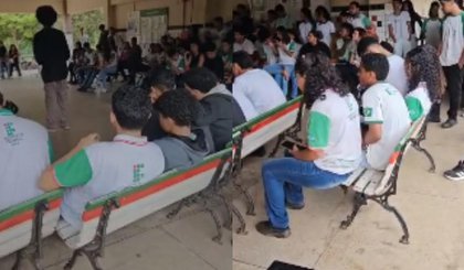 Estudantes se mobilizam contra afastamento de docente no IFPI. (Foto: Reprodução)