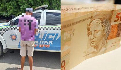 Homem com dívida de R$ 7 mil em pensão alimentícia é preso em bar no Piauí (Foto: Divulgação/PM) Homem com dívida de R$ 7 mil em pensão alimentícia é preso em bar no Piauí (Foto: Divulgação/PM)