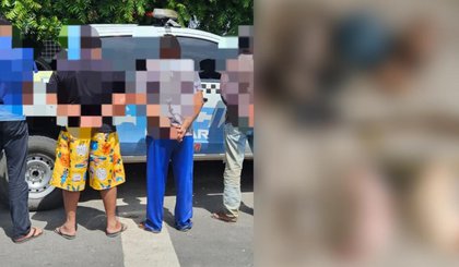Homens são flagrados com animais abatidos e ave em cativeiro. (Foto: Divulgação/PMPI)