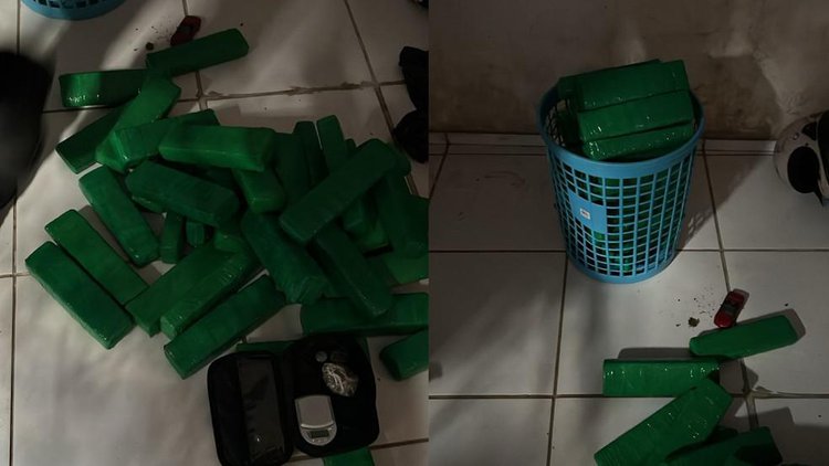Maconha é encontrada dentro de máquina de lavar durante operação policial.