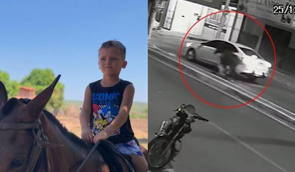 Menino arrastado por cavalo no Piauí segue internado. (Foto: Reprodução/ Câmera de segurança) Menino arrastado por cavalo no Piauí segue internado. (Foto: Reprodução/ Câmera de segurança)