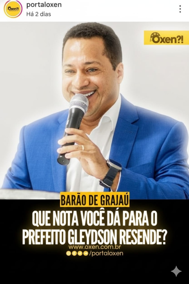 Percepção digital aferida pelo Oxen indica 97,5% de avaliações positivas à gestão Gleydson Resende