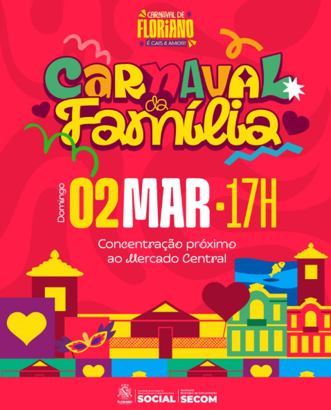 Carnaval da Família de Floriano promete reunir foliões de todas as idades.