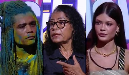 Da esquerda para a direita, Diogo Almeida, Vilma e Vitória Strada. (Foto: Reprodução/TV Globo) Da esquerda para a direita, Diogo Almeida, Vilma e Vitória Strada. (Foto: Reprodução/TV Globo)