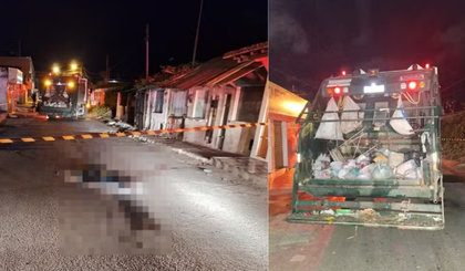 Maria de Fátima Rodrigues da Silva morreu após ser atropelada por caminhão de lixo. (Foto: Reprodução/G1)