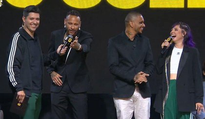 Neymar provoca Hariel durante evento da Kings League Brazil. (Foto: Reprodução / Kings League) Neymar provoca Hariel durante evento da Kings League Brazil. (Foto: Reprodução / Kings League)