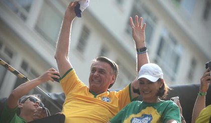 O ex-presidente Jair Bolsonaro (PL) durante ato na Avenida Paulista (Foto: Maria Isabel Oliveira/Agência O Globo)