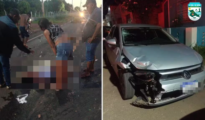 Pai morre e filhos ficam feridos após colisão entre carro e moto na BR-020. (Foto: Divulgação/Polícia Militar) Pai morre e filhos ficam feridos após colisão entre carro e moto na BR-020. (Foto: Divulgação/Polícia Militar)