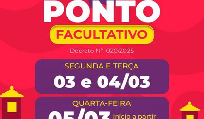 Prefeitura de Floriano decreta ponto facultativo durante período de Carnaval (Foto: Divulgação / Prefeitura Municipal de Floriano)