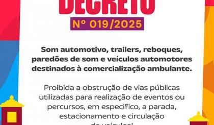 Prefeitura de Floriano publica decreto sobre uso de som automotivo e veículos de venda ambulante (Foto: Divulgação / Prefeitura Municipal de Floriano)