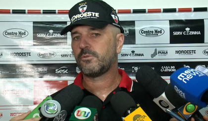 Rafael Jaques, técnico do River-PI. (Foto: Reprodução/Rede Clube)